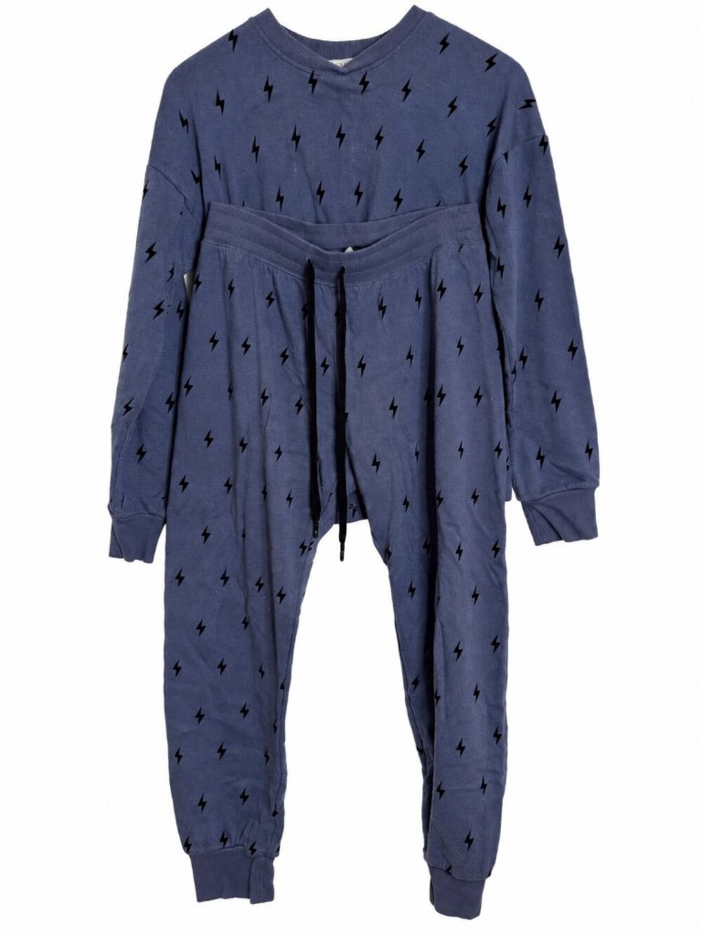 PJ Salvage Blue Lightning Bolt Lounge Set XS Sweatshirt & Jogger Pants